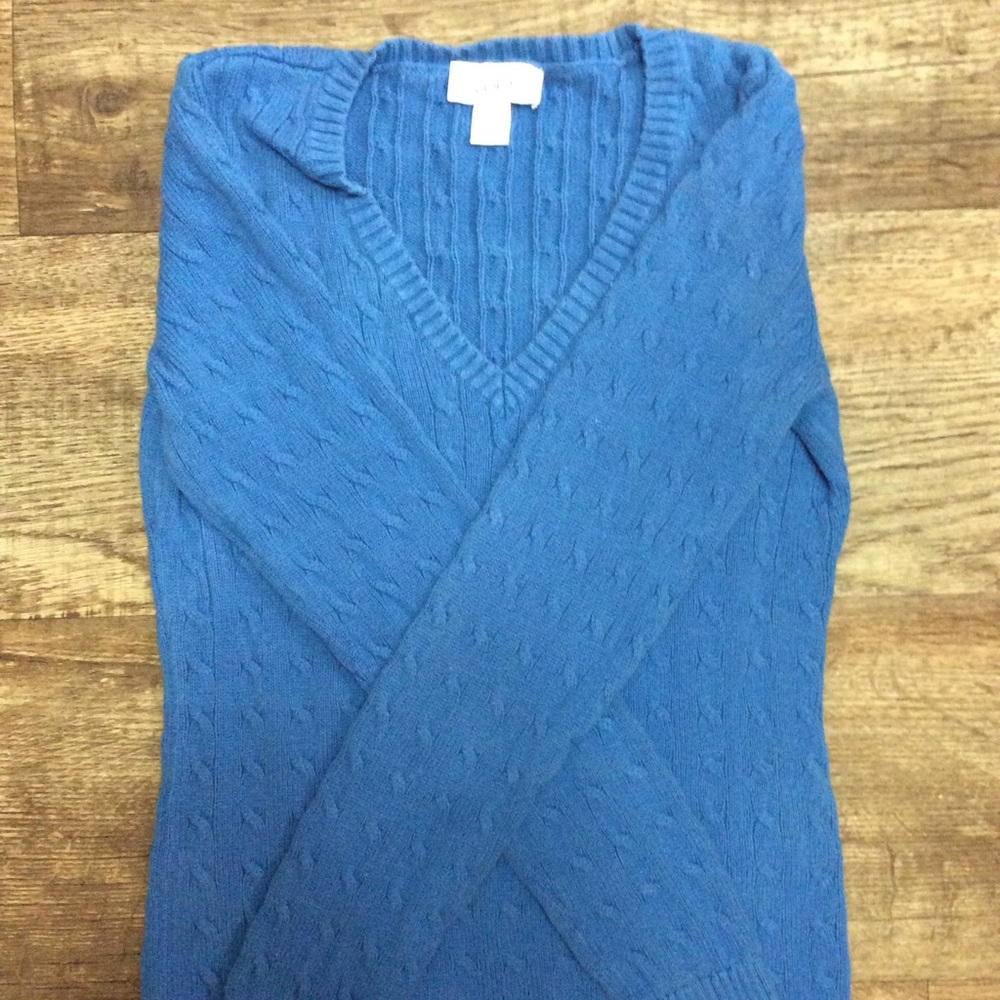 Loft XS blue long sleeve sweater cable knit